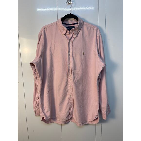 Ralph Lauren Blue Label Classic Fit Pink Pinpoint Oxford Button Down  XL - Picture 1 of 10